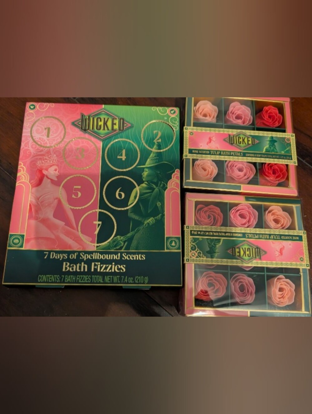 3 Piece Wicked Bath Fizzies - Pink & Green Scented Bath Bomb Set